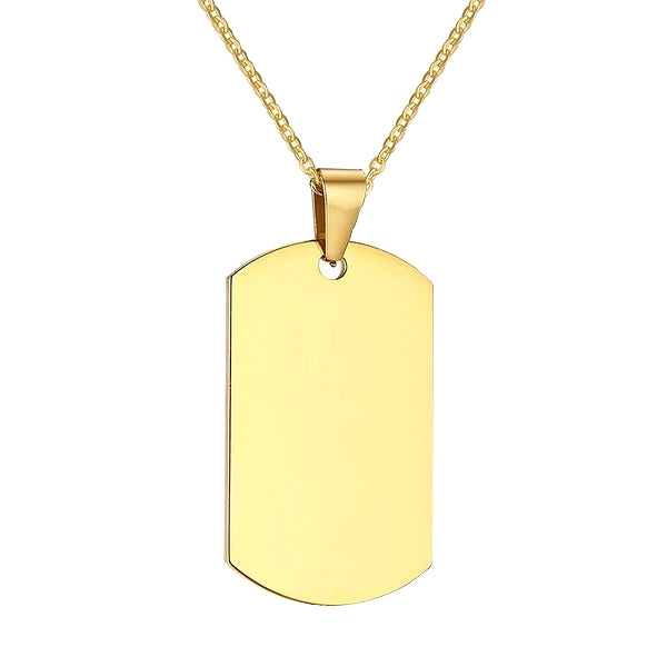 Mens Gold Dog Tag Chain Necklace Made Of Stainless Steel Classy Men