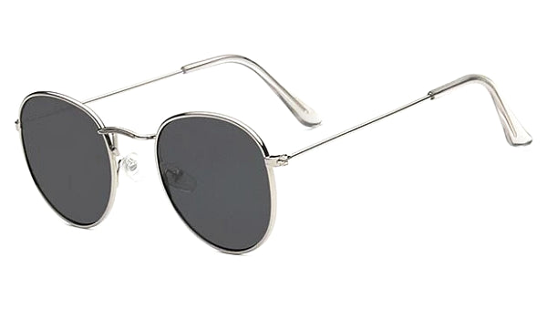 Classy Men Round Sunglasses Black Silver