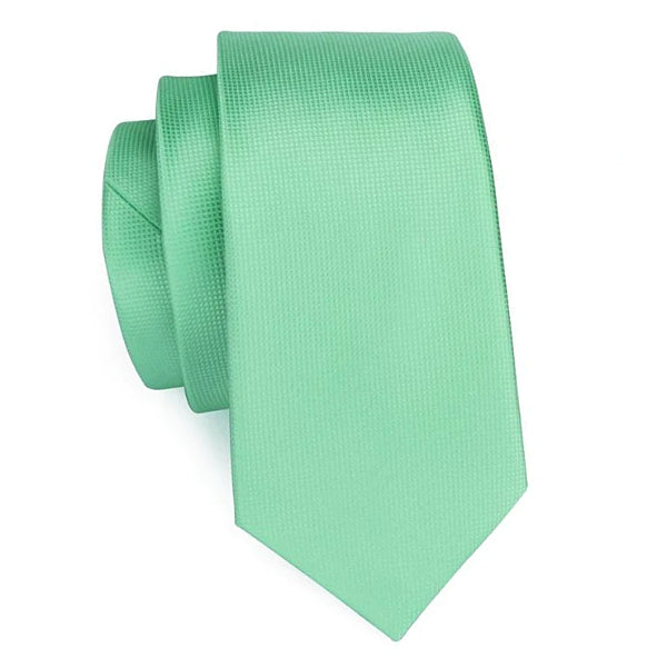 Mint green tie made of silk