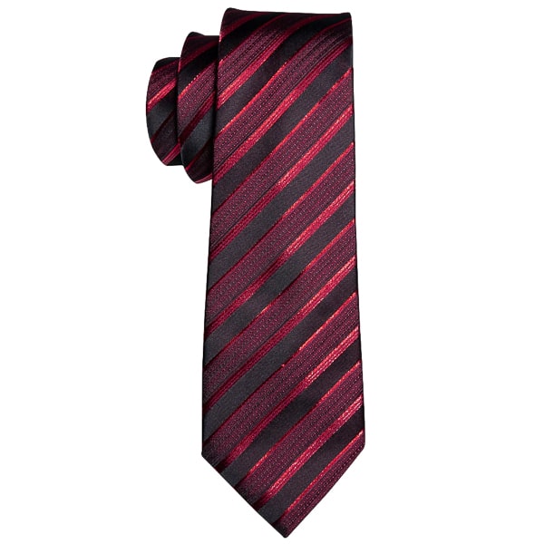 Red and black striped silk tie