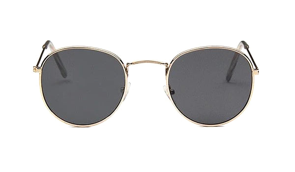 Classy Men Round Sunglasses Black Gold