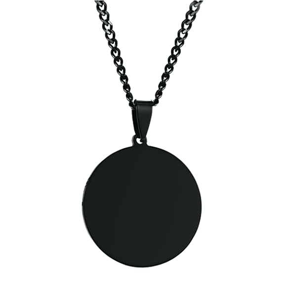 Round Black Pendant Necklace For Men Classy Men Collection