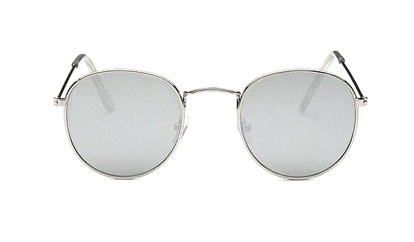 Classy Men Round Sunglasses Silver