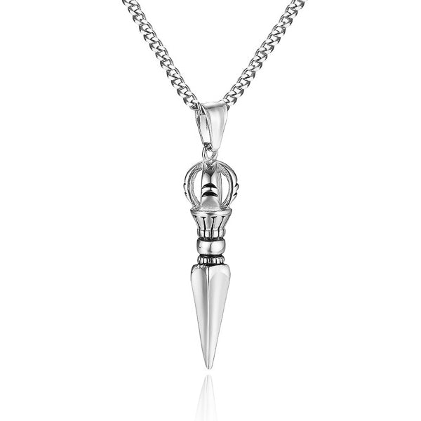 Silver dagger pendant necklace