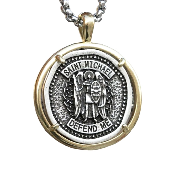 St Michael Medal Pendant Necklace