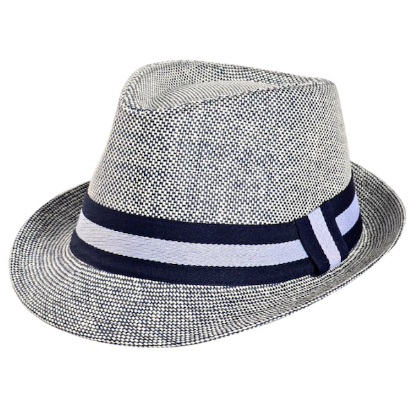 Classy Men Blue Straw Fedora