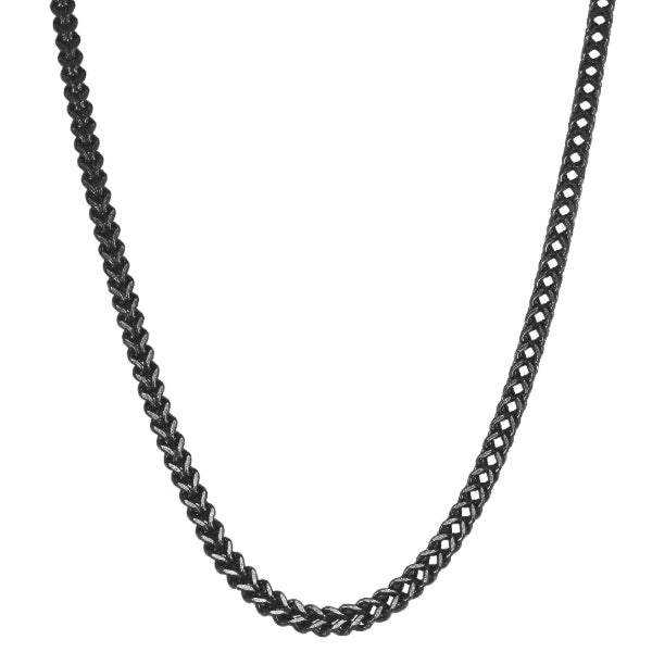 Classy Men 4mm Black Franco Chain Necklace