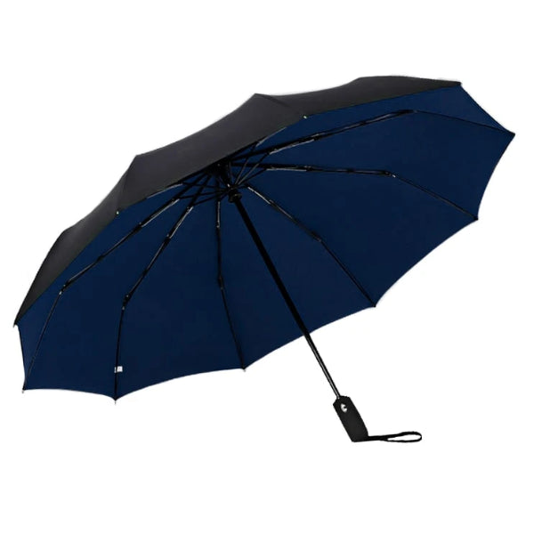 Blue & black 2 color umbrella open