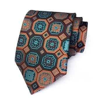 Cravatta formale da uomo in seta quadrata color bronzo ghiaccio di classe