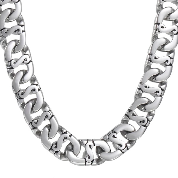 Collana a catena robusta in acciaio inossidabile da uomo di classe da 9,5 mm
