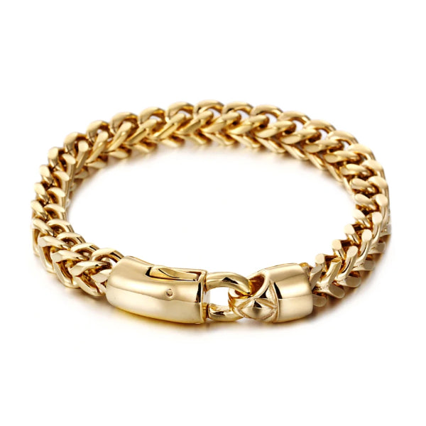 Classy Men 8mm Gold Lobster Chain Bracelet