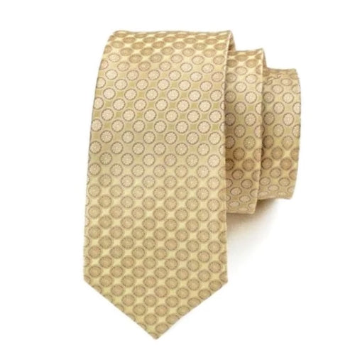 Classy Men Gold Circle Dot Silk Tie