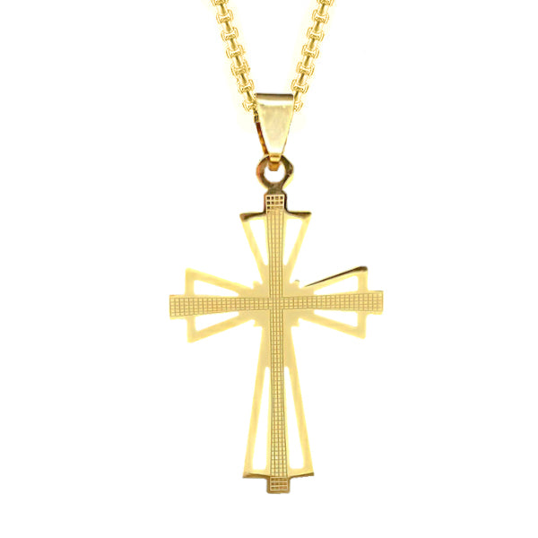 Classy Men Gold Designer Templar Cross Pendant Necklace