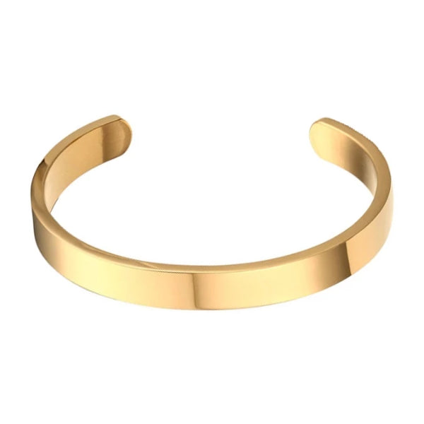 Bracciale piatto da uomo di classe da 8 mm color oro