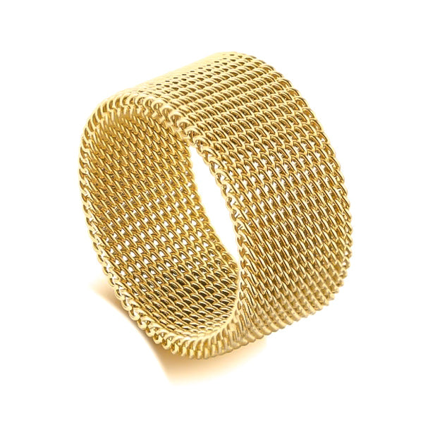 Gold mesh ring for men