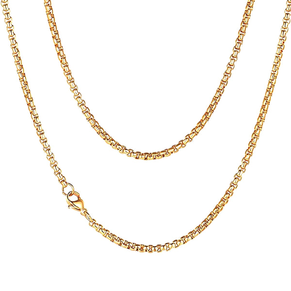 Collana a catena da uomo in oro di classe da 3 mm