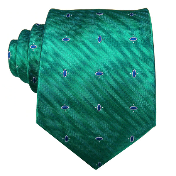 Green dotted novelty tie made of silk