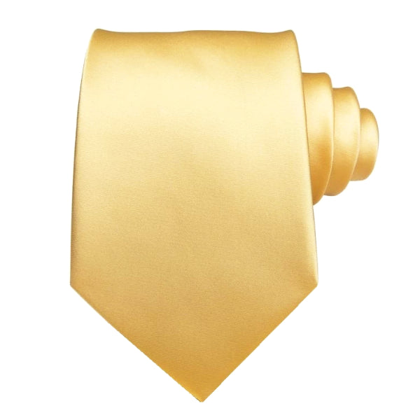 Classy Men Yellow Gold Silk Tie