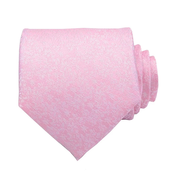 Classy Men Pink Floral Silk Necktie