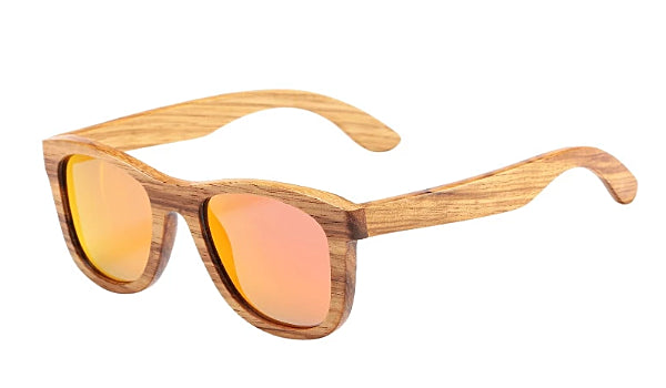 Classy Men Red Polarized Bamboo Wood Sunglasses
