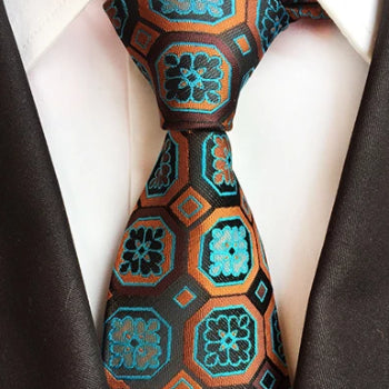 Classy Men Formal Bronze Ice Squared Silk Necktie