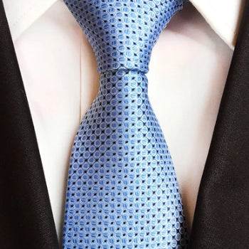Classy Men Formal Blue Dotted Silk Necktie
