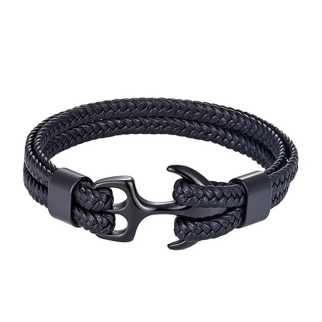 Classy Men Blacked Out Anchor Bracelet - Classy Men Collection