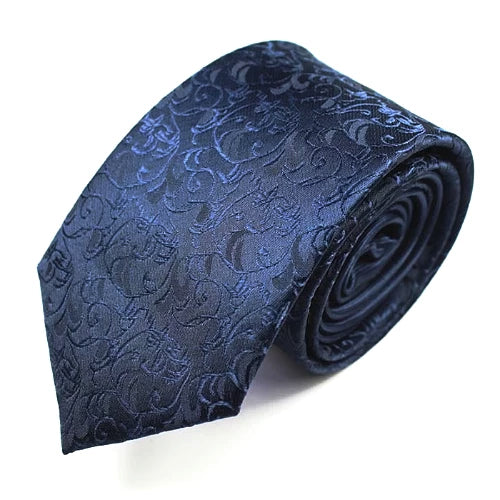 Classy Men Blue Floral Luxury Silk Narrow Tie - Classy Men Collection