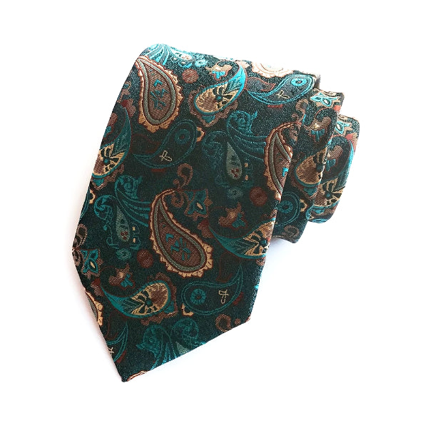 Cravatta Paisley in seta verde da uomo di classe