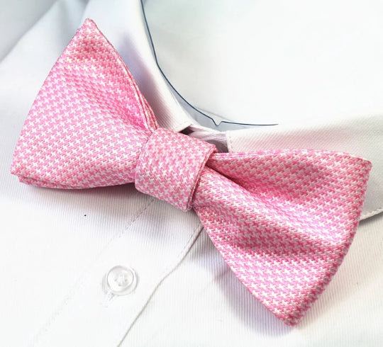 Classy Men Pink Silk Self-Tie Bow Tie