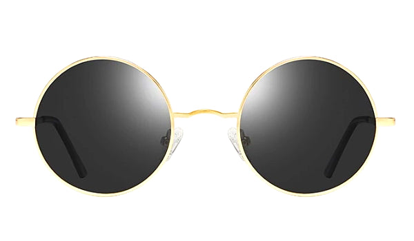 Classy Men Black Gold Round Polarized Sunglasses - Classy Men Collection