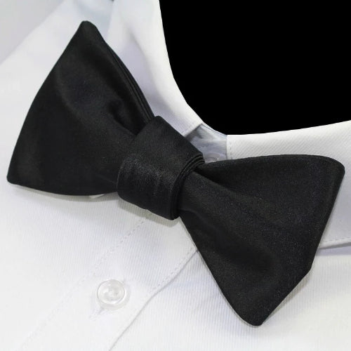 Classy Men Black Silk Self-Tie Bow Tie - Classy Men Collection