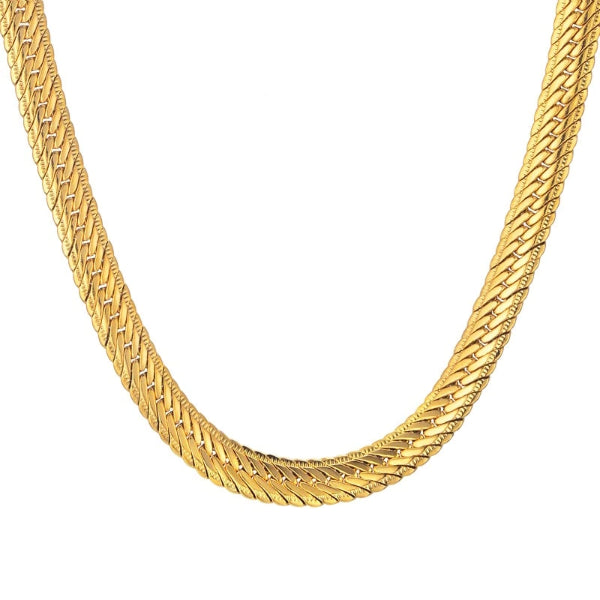 Collana a catena a spina di pesce in oro da 8 mm di classe da uomo