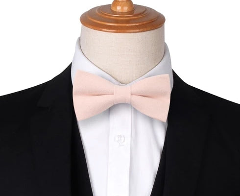 Classy Men Pastel Pink Cotton Pre-Tied Bow Tie