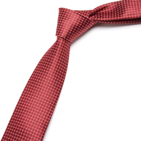 Classy Men Red Mini Check Skinny Tie