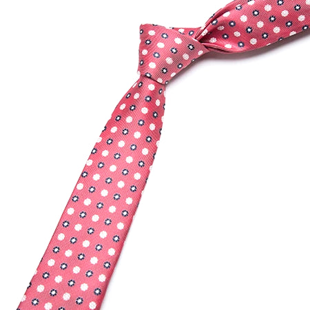 Classy Men Dusty Red Floral Skinny Tie - Classy Men Collection