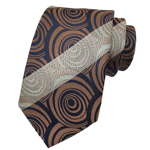 Classy Men Brown Spiral Silk Tie - Classy Men Collection