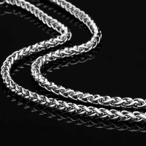 Classy Men 6mm Stainless Steel Wheat Chain Necklace