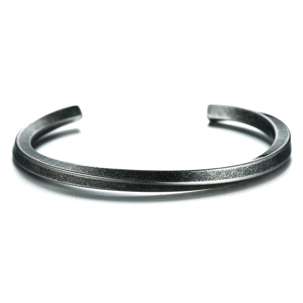 Twisted vintage steel cuff bracelet for men