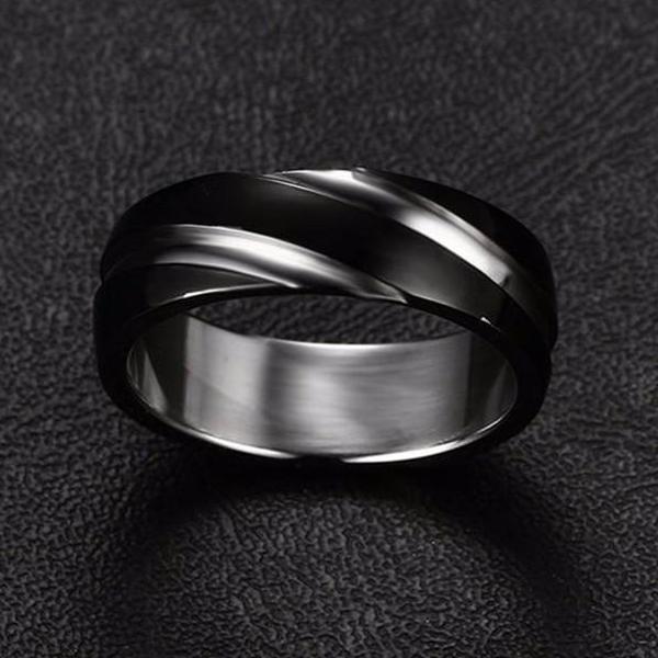 Classy Men Black Stainless Steel Ring - Classy Men Collection
