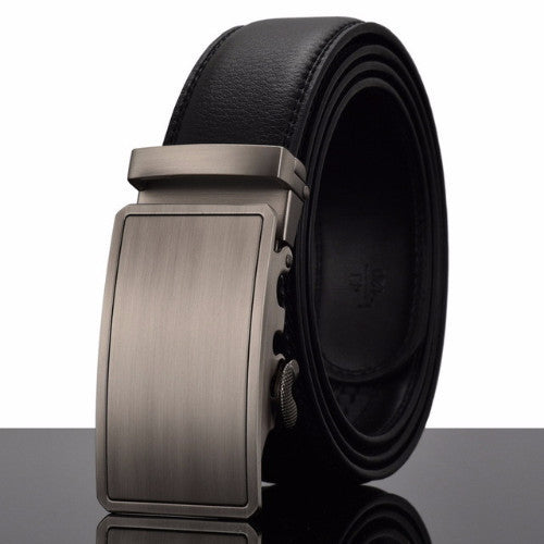 Classy Men Belt Metal On Black - Classy Men Collection