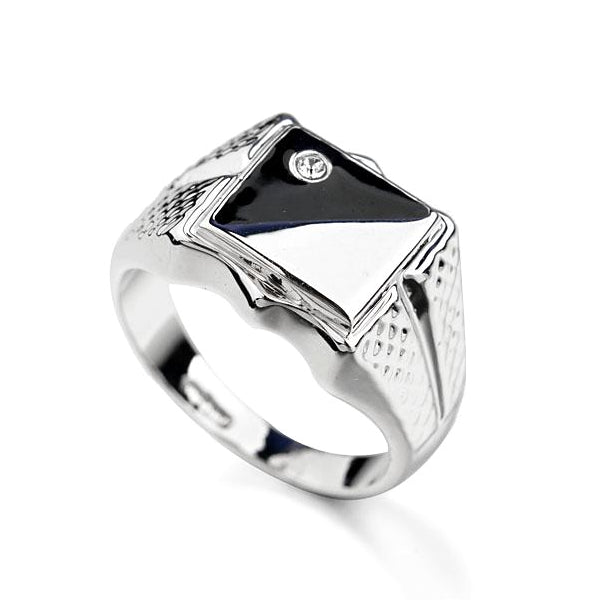 Classy Men Black & White Pinky Ring - Classy Men Collection