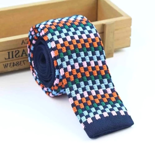 Classy Men Colorful Pixel Square Knit Tie