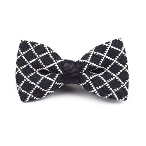 Classy Men Knitted Bow Tie Black/White - Classy Men Collection