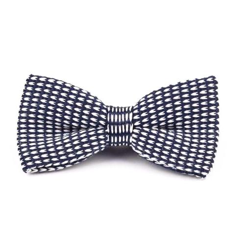 Classy Men Knitted Bow Tie Blue/White - Classy Men Collection