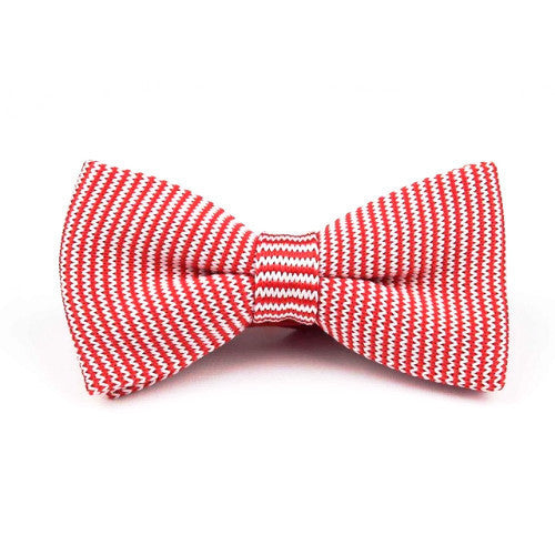 Classy Men Knitted Bow Tie Red Striped - Classy Men Collection