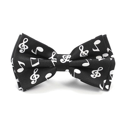 Classy Men Black Musical Note Pre-Tied Bow Tie - Classy Men Collection