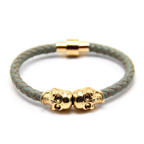 Classy Men Skull Bracelet Grey - Classy Men Collection