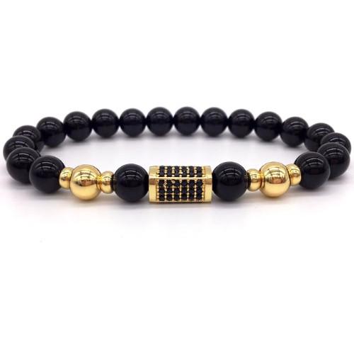 Classy Men Gold/Black Bar Bracelet - Classy Men Collection