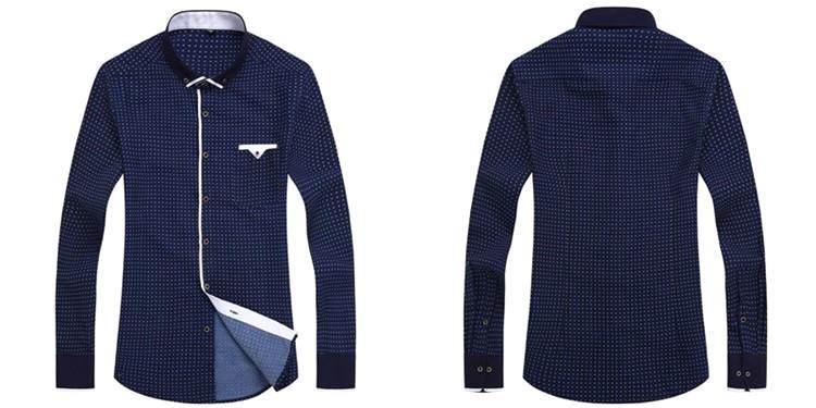 Casual Navy Blue Dress Shirt | Slim Fit | Sizes 38-45 - Classy Men Collection